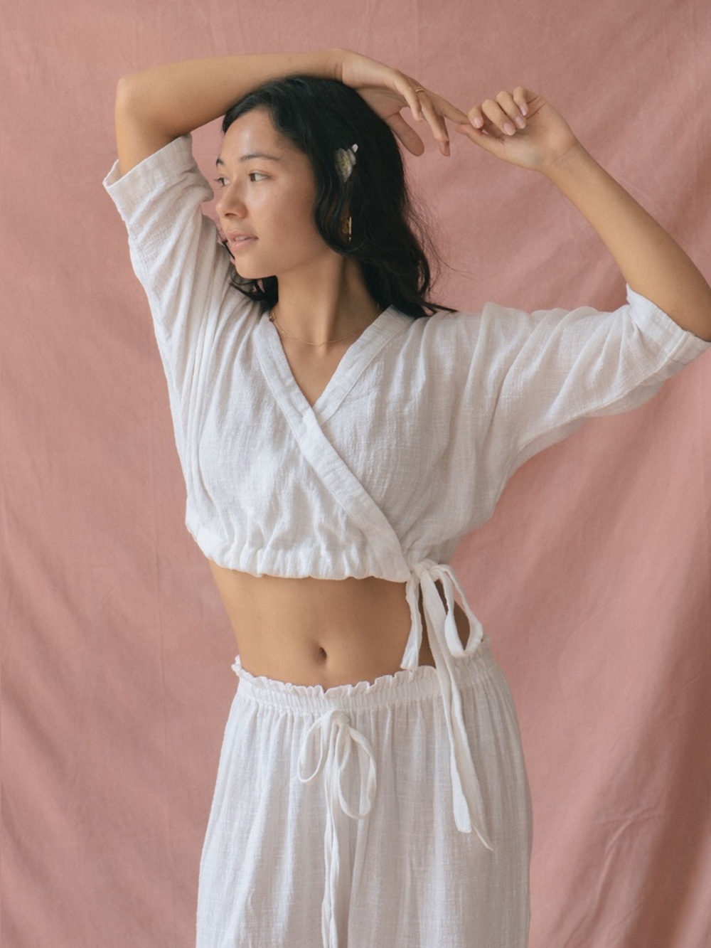 Indigo Luna white flow top s/xs
